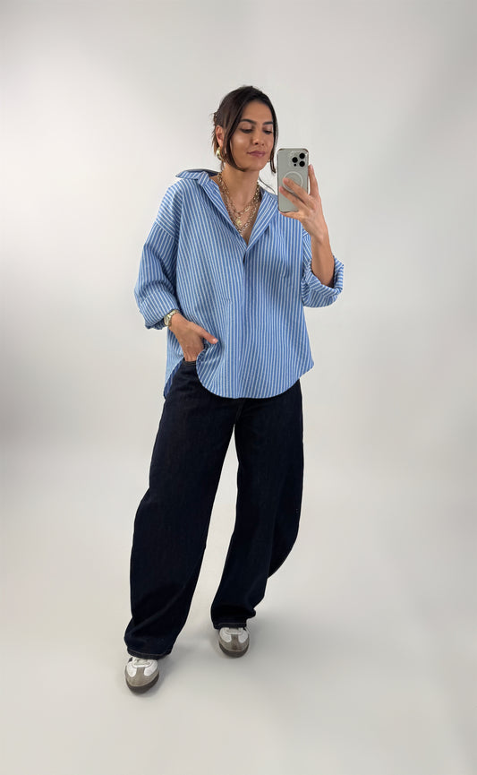 Camisa de rayas de gran tamaño