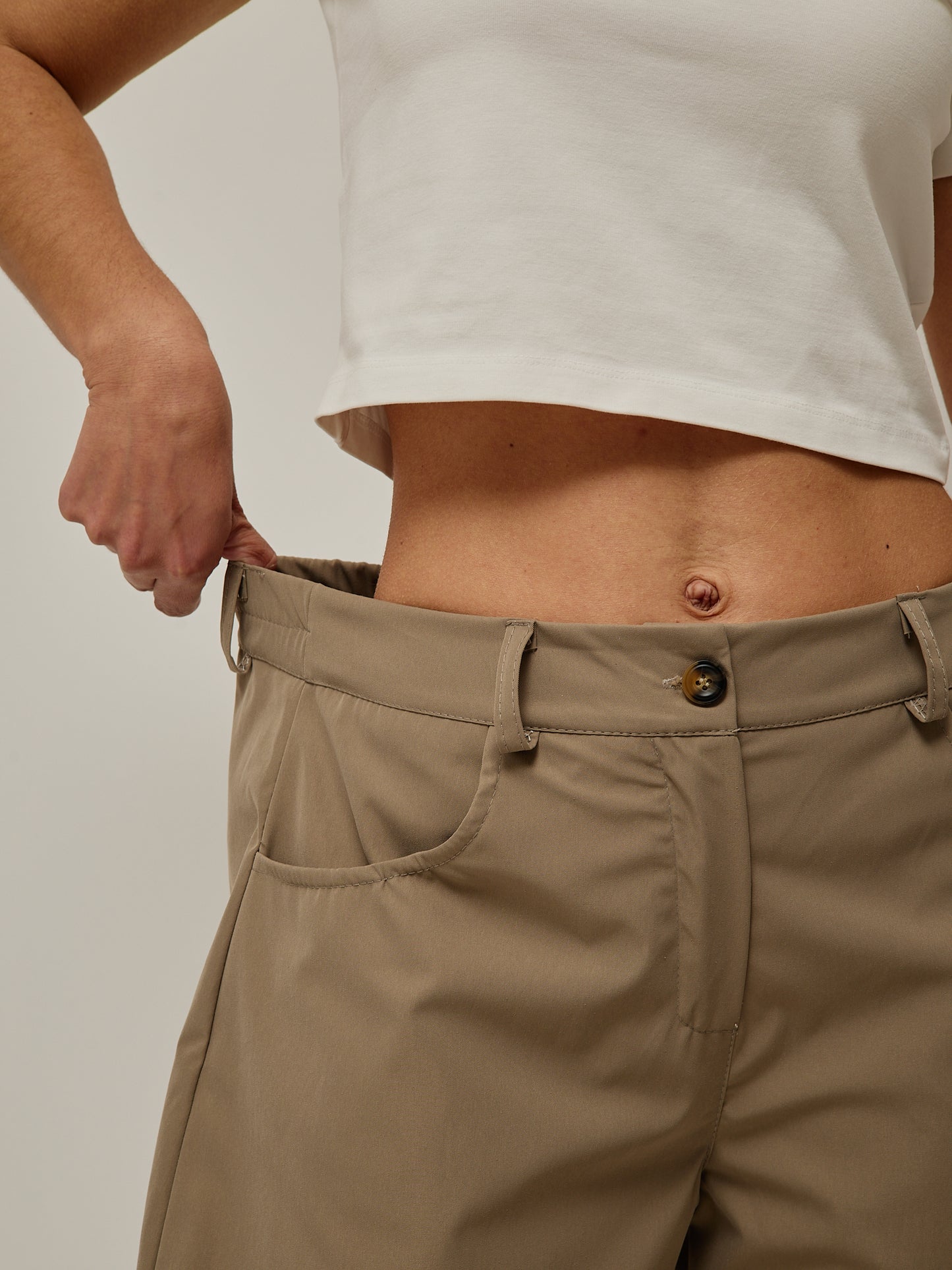 Calças Balloon Taupe