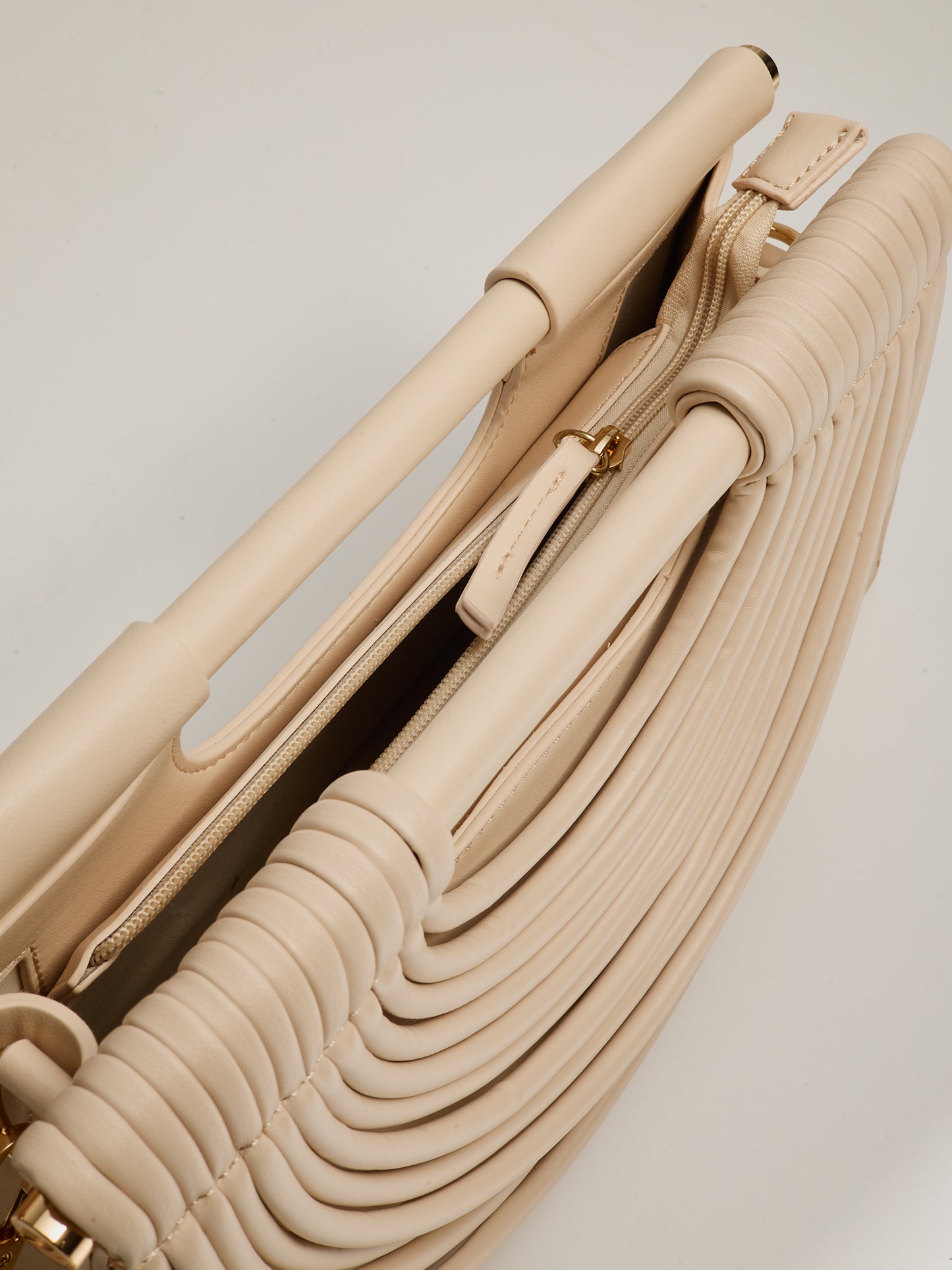 Mala Clutch Estruturada Creme