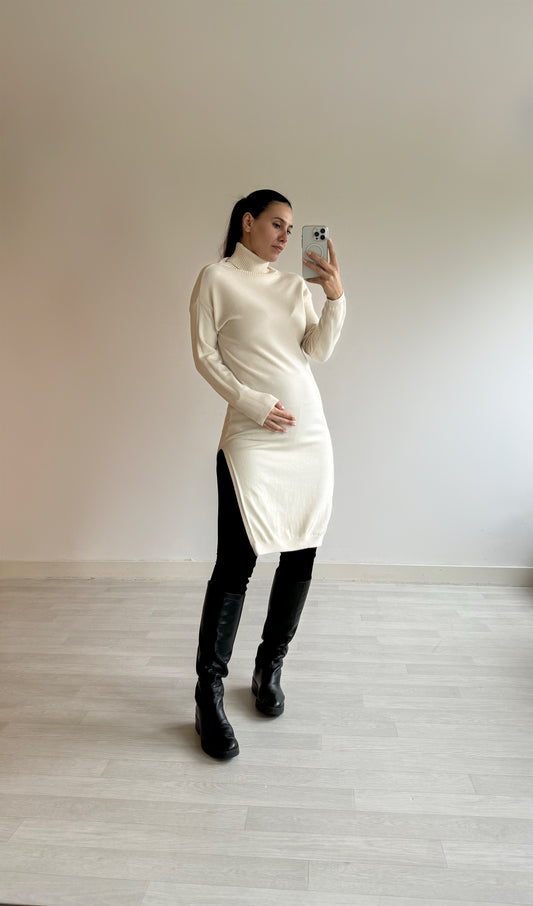 Tuniek van mesh met hoge hals