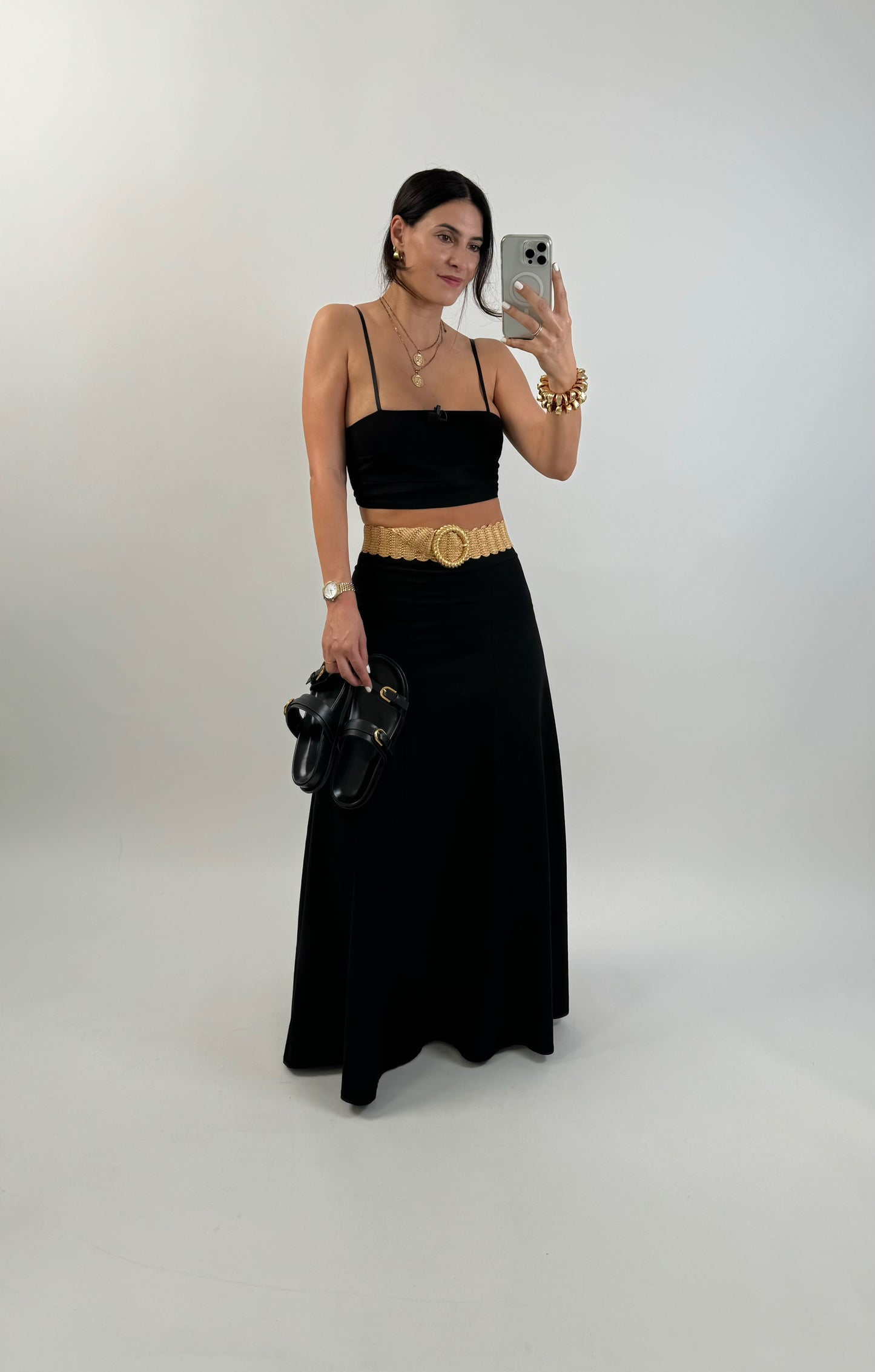 Conjunto de falda de lino