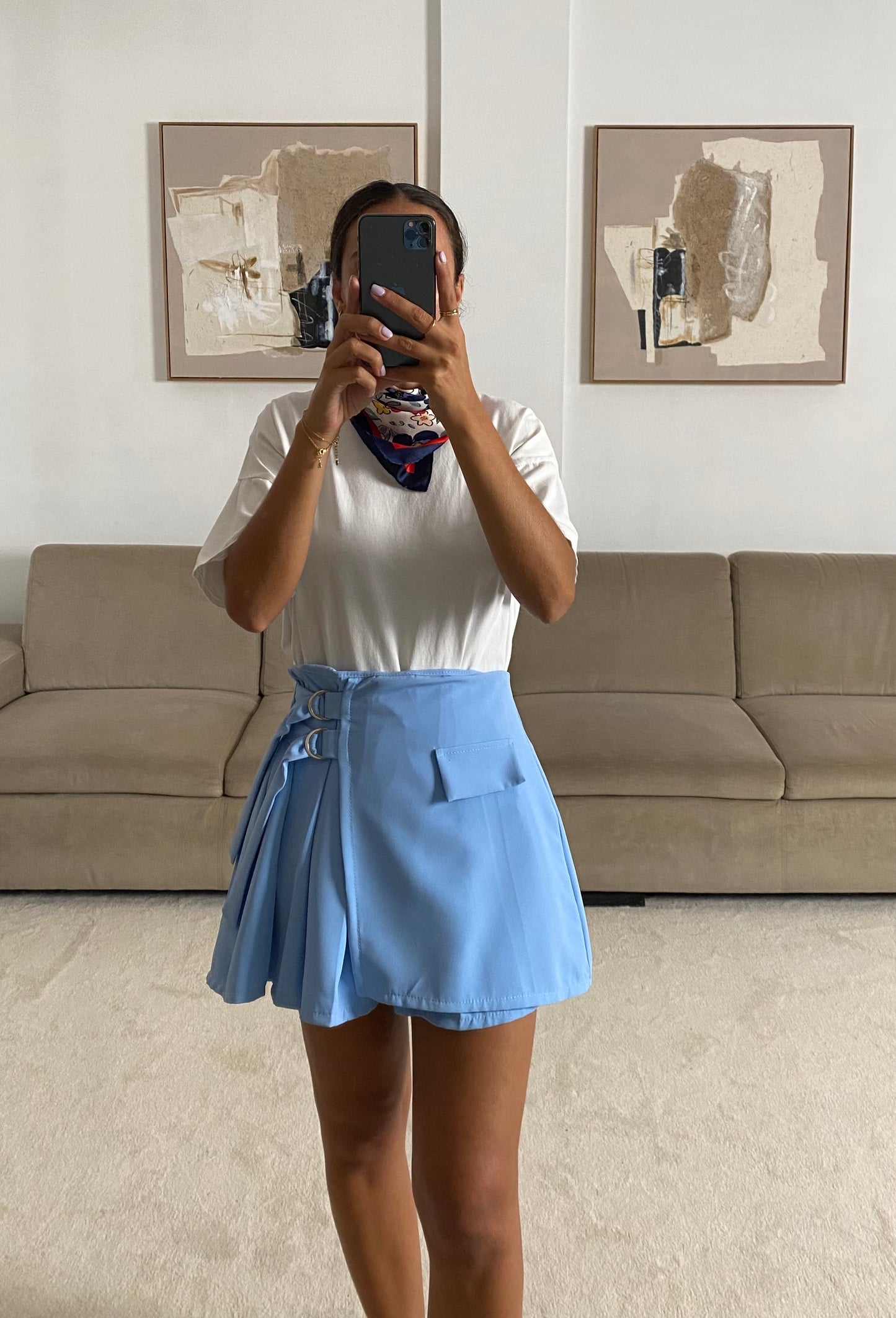 Baby Blue Skirt Shorts