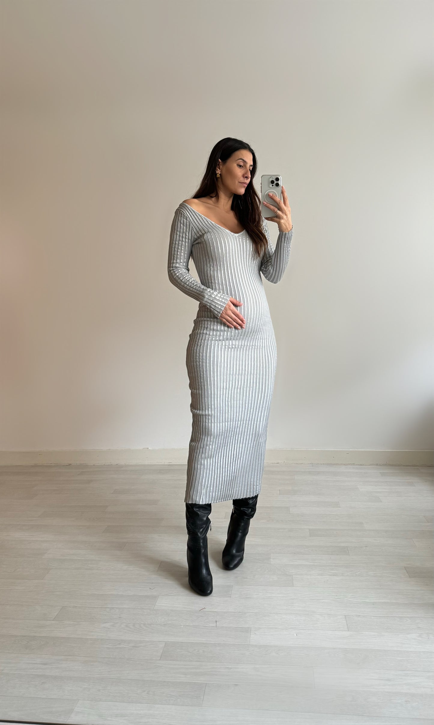 Metalli siertes Effekt kleid