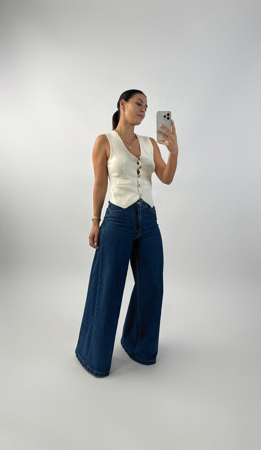 بنطلون واسع الساق حقيقي