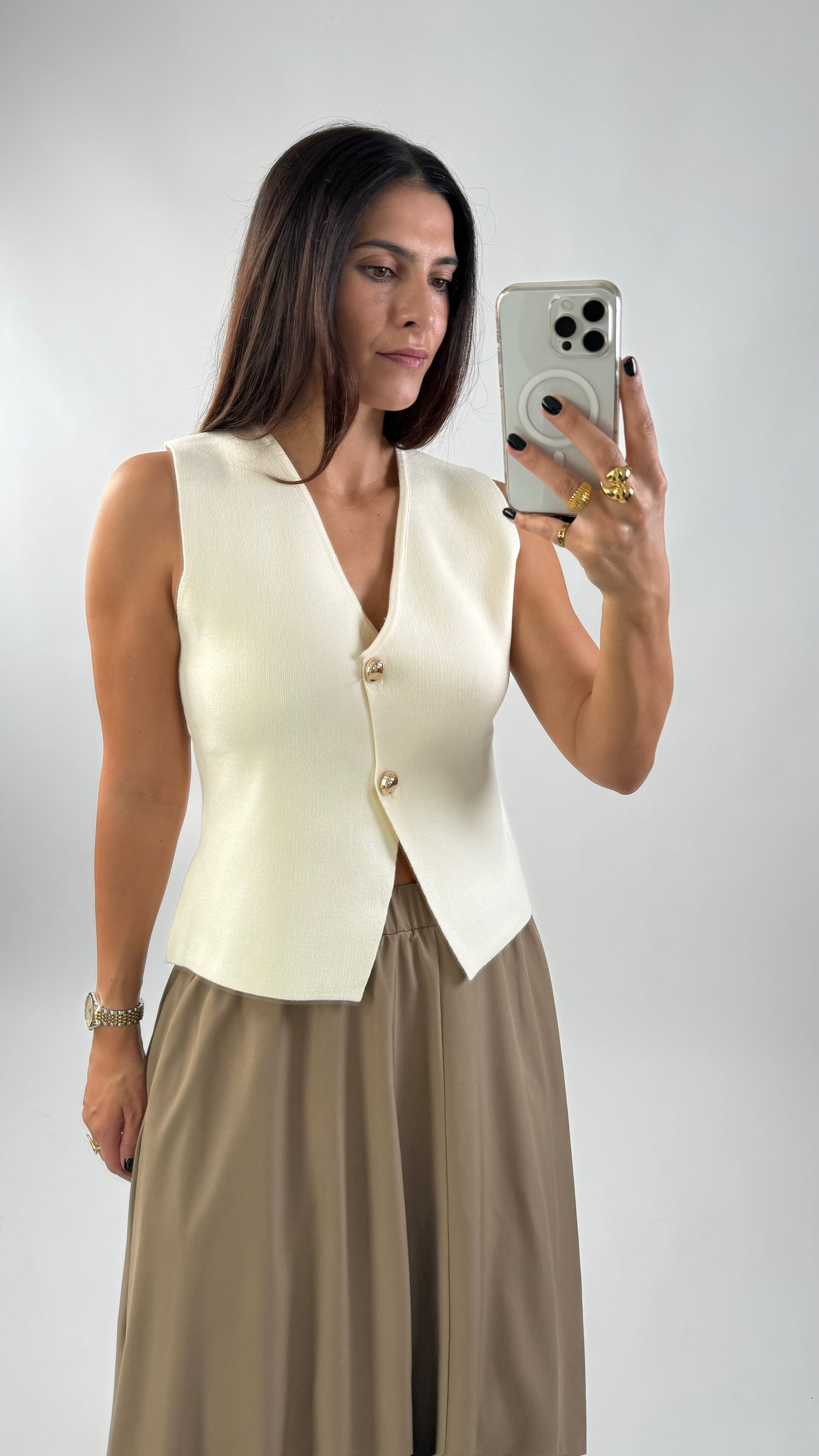 Gold Details Vest
