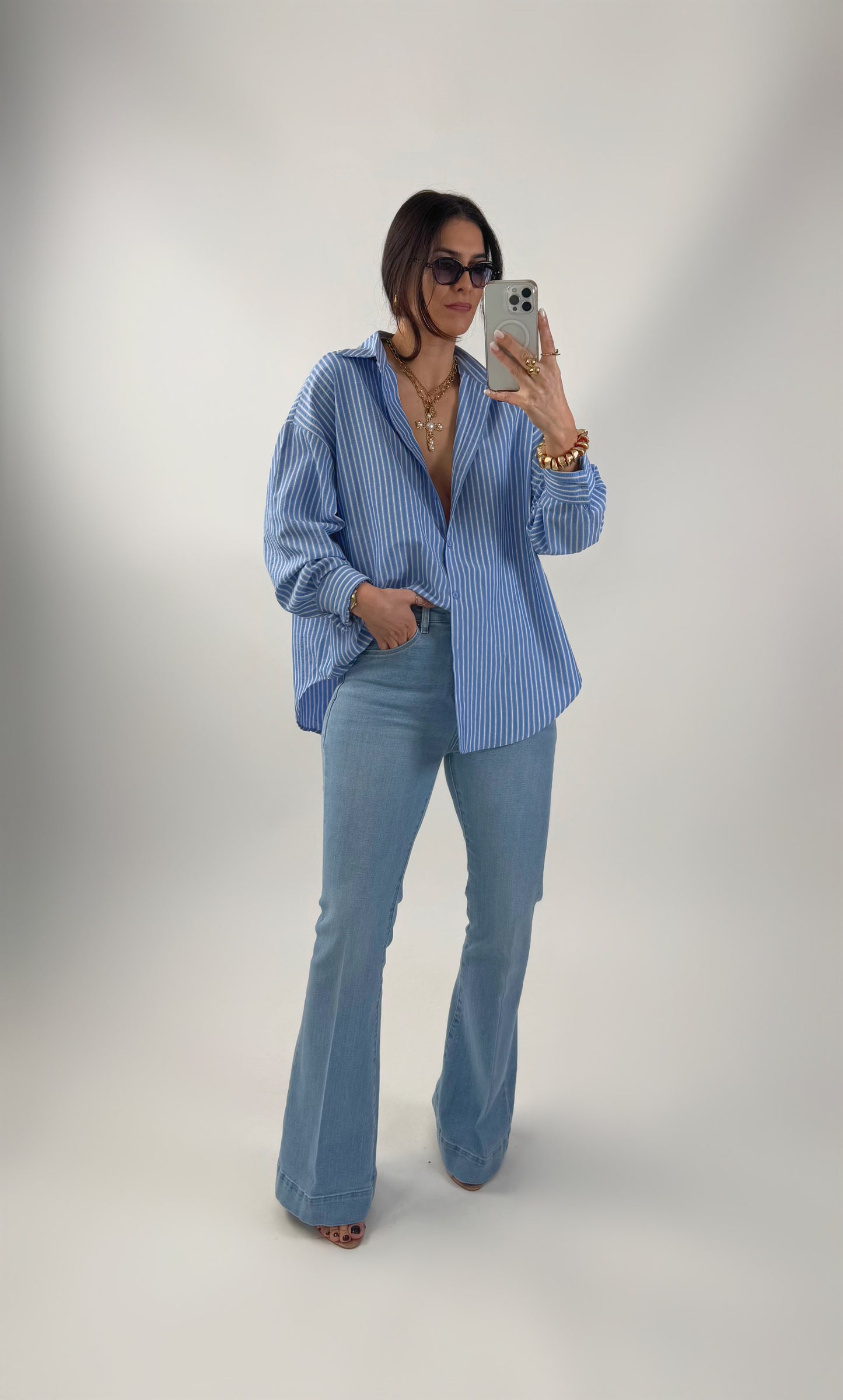 Camisa Listas Oversize