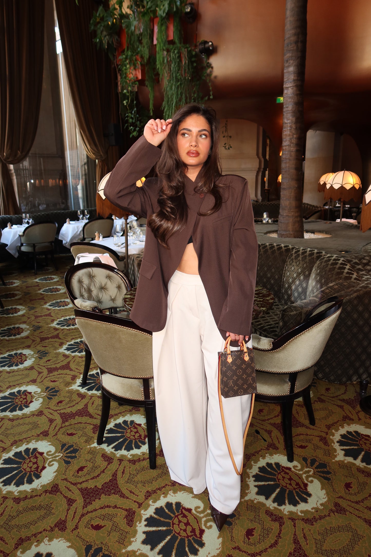 Brown Double-Breasted Blazer