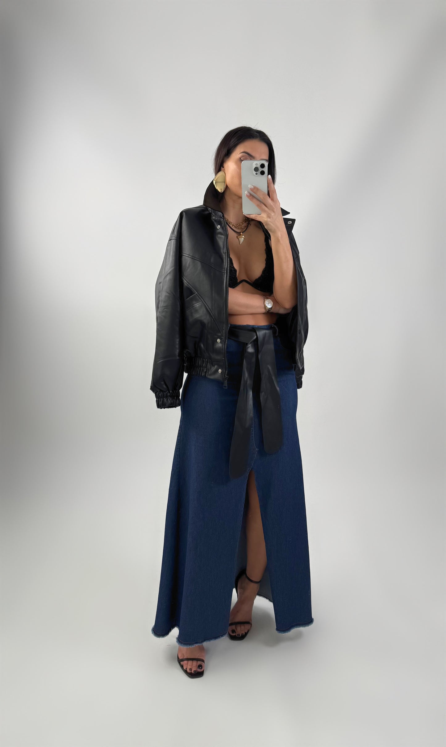 Jupe longue en jean