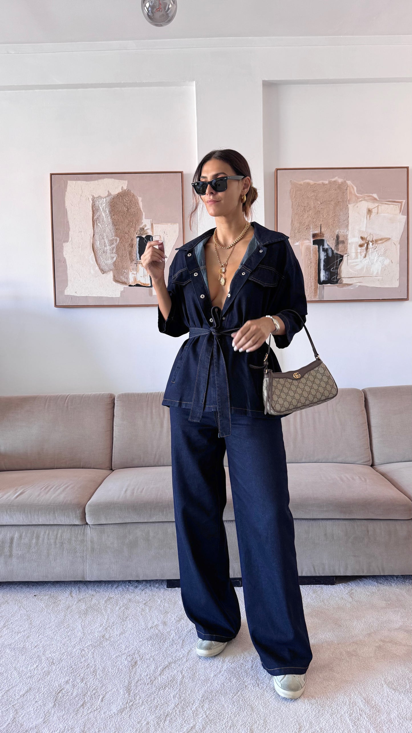 Dunkles Denim-Set