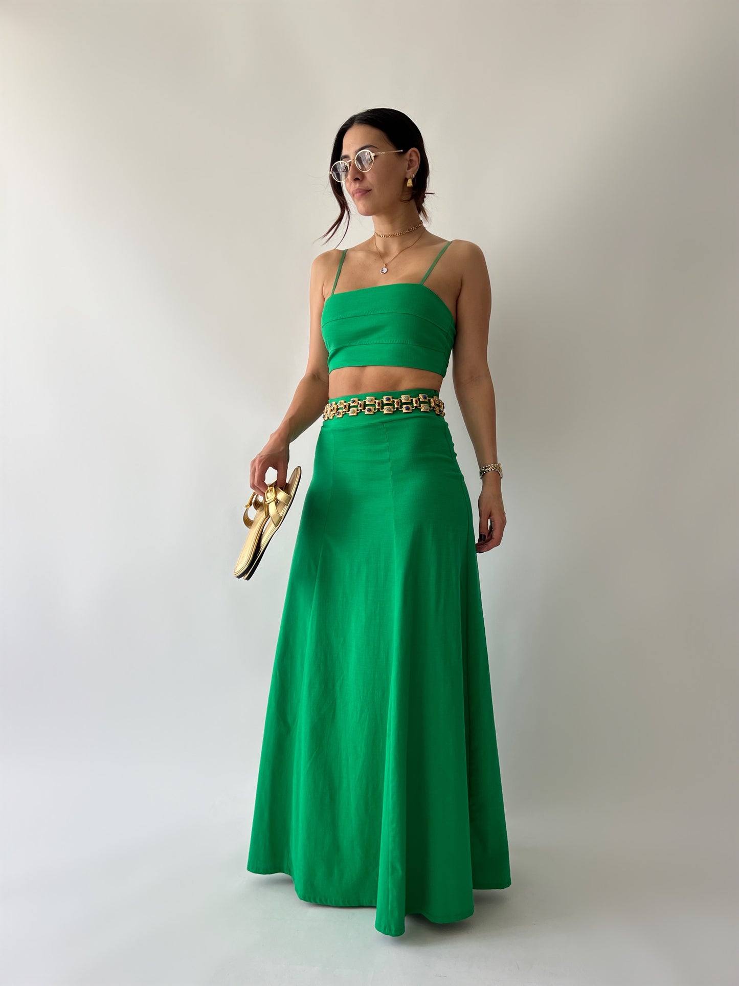Conjunto de falda de lino