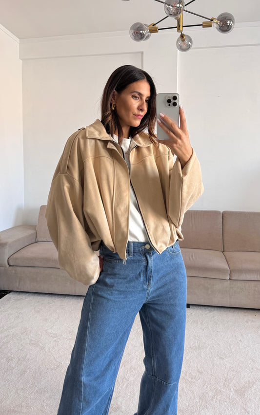 Chaqueta bomber Brixton beige