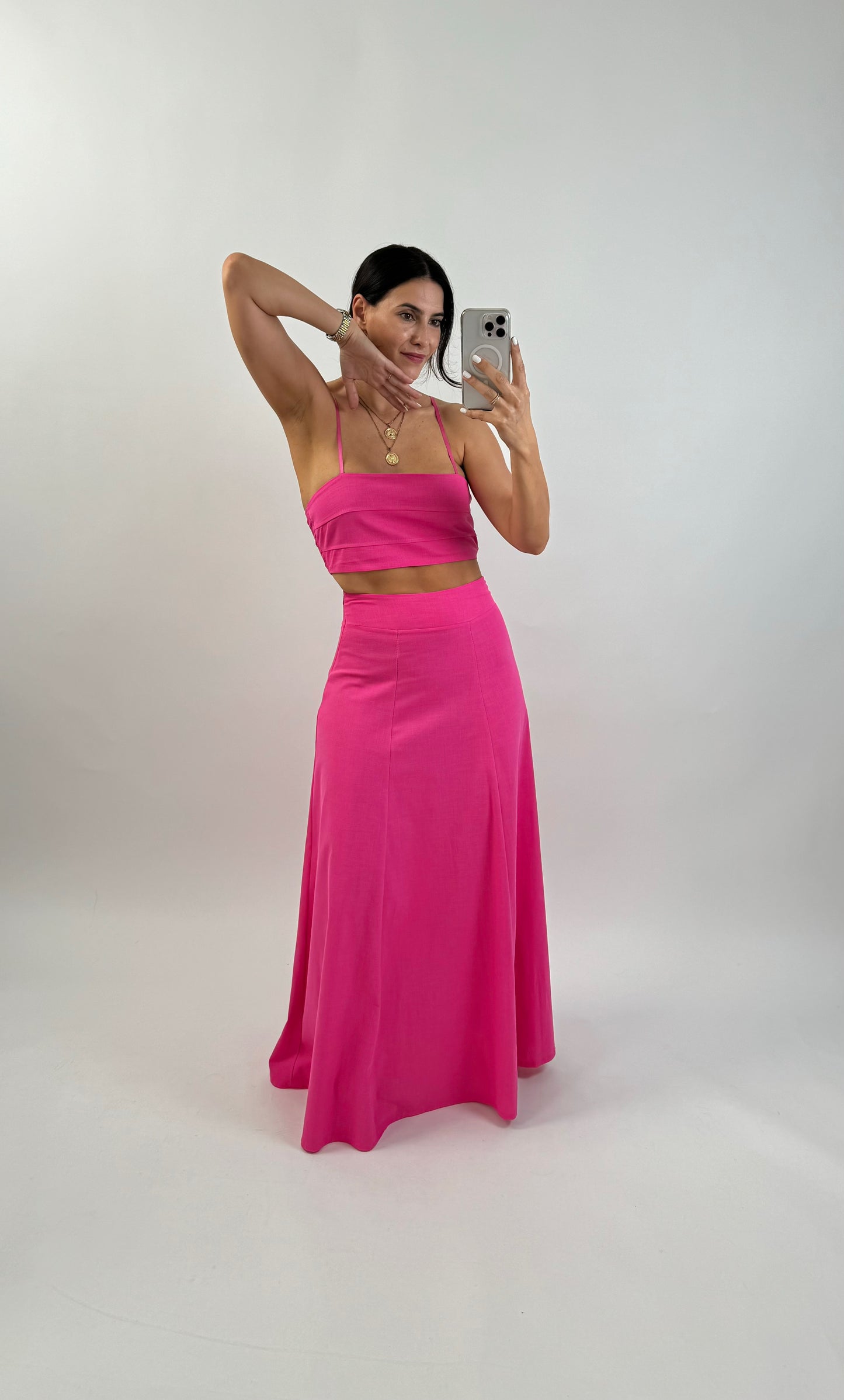 Conjunto de falda de lino