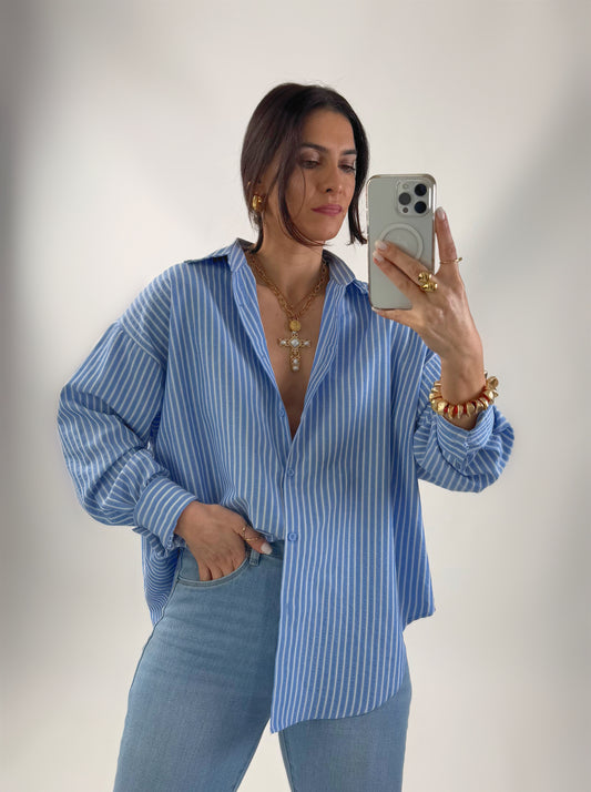 Camisa de rayas de gran tamaño