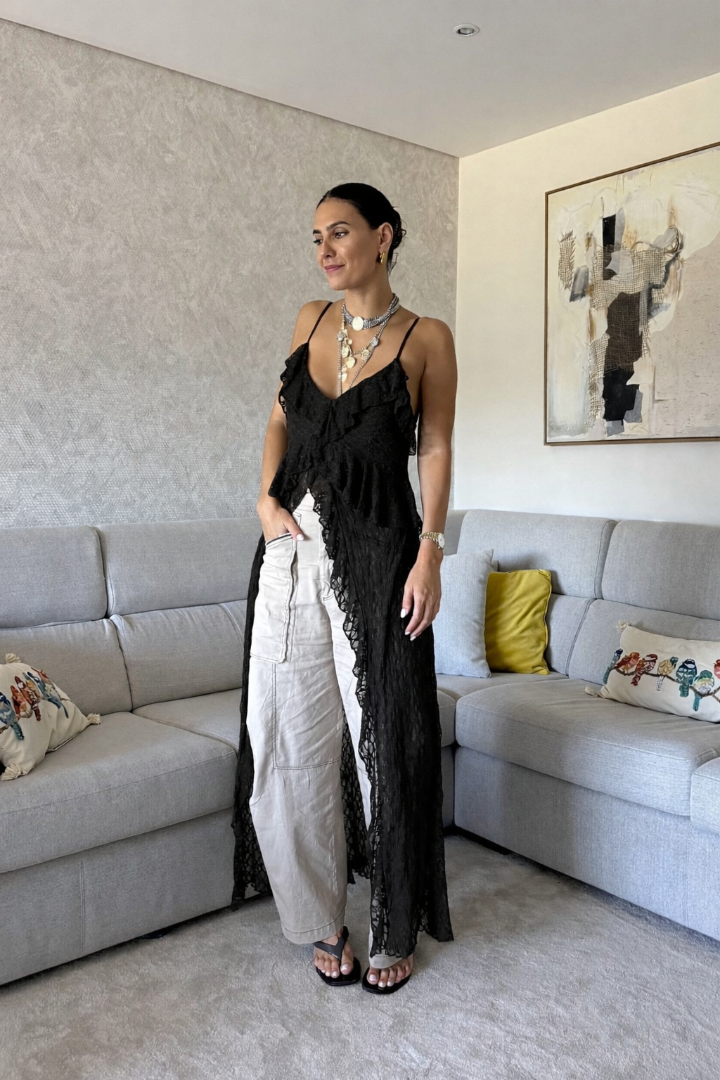 Bata Boho Chic Renda Preto