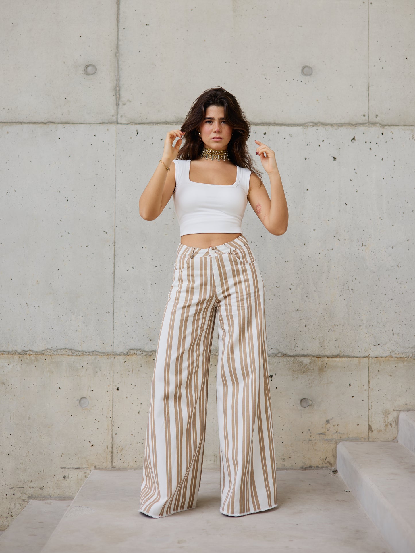 Wide Leg Striped Pants