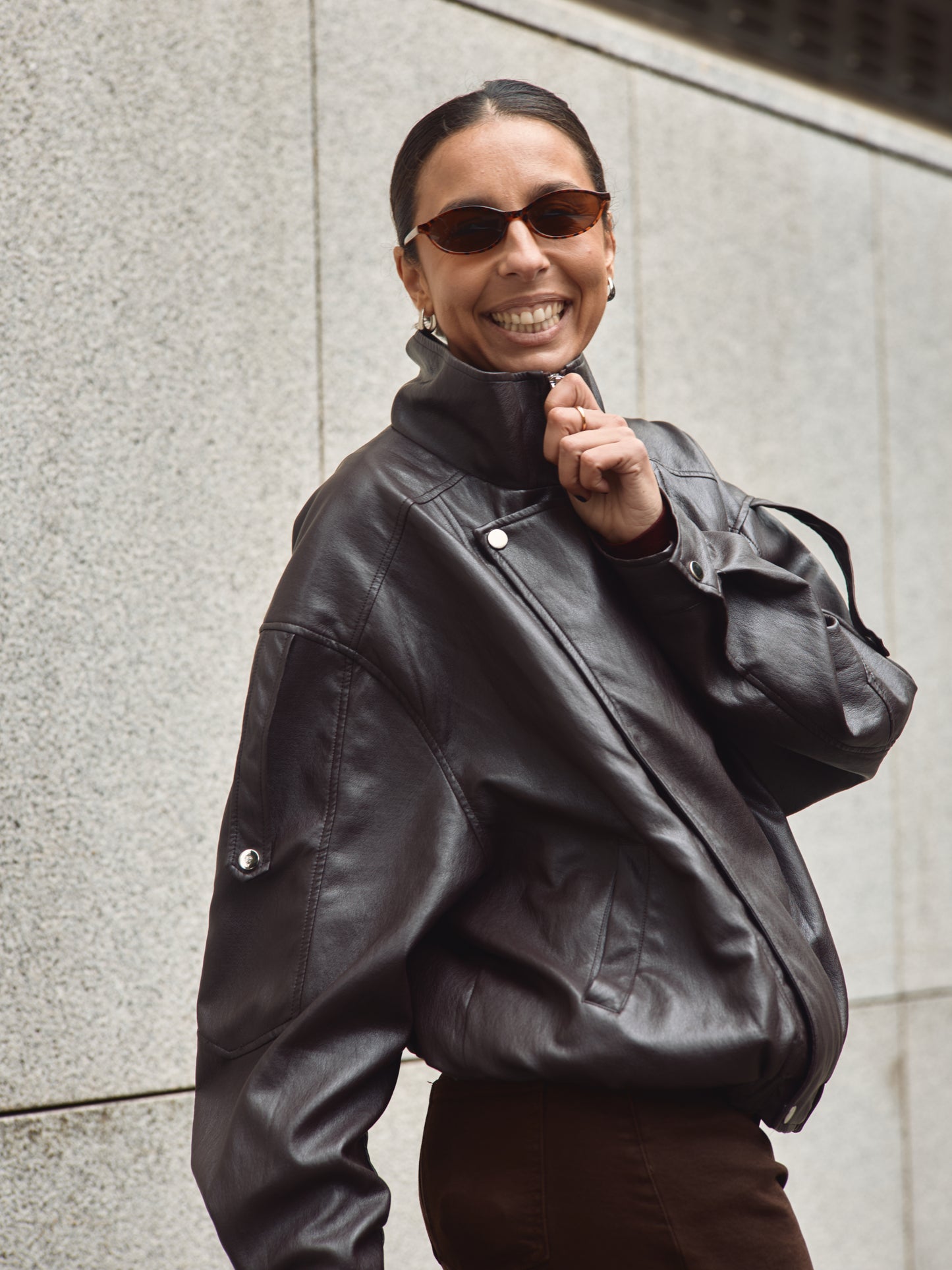 Blusão Ecopele Dark Brown