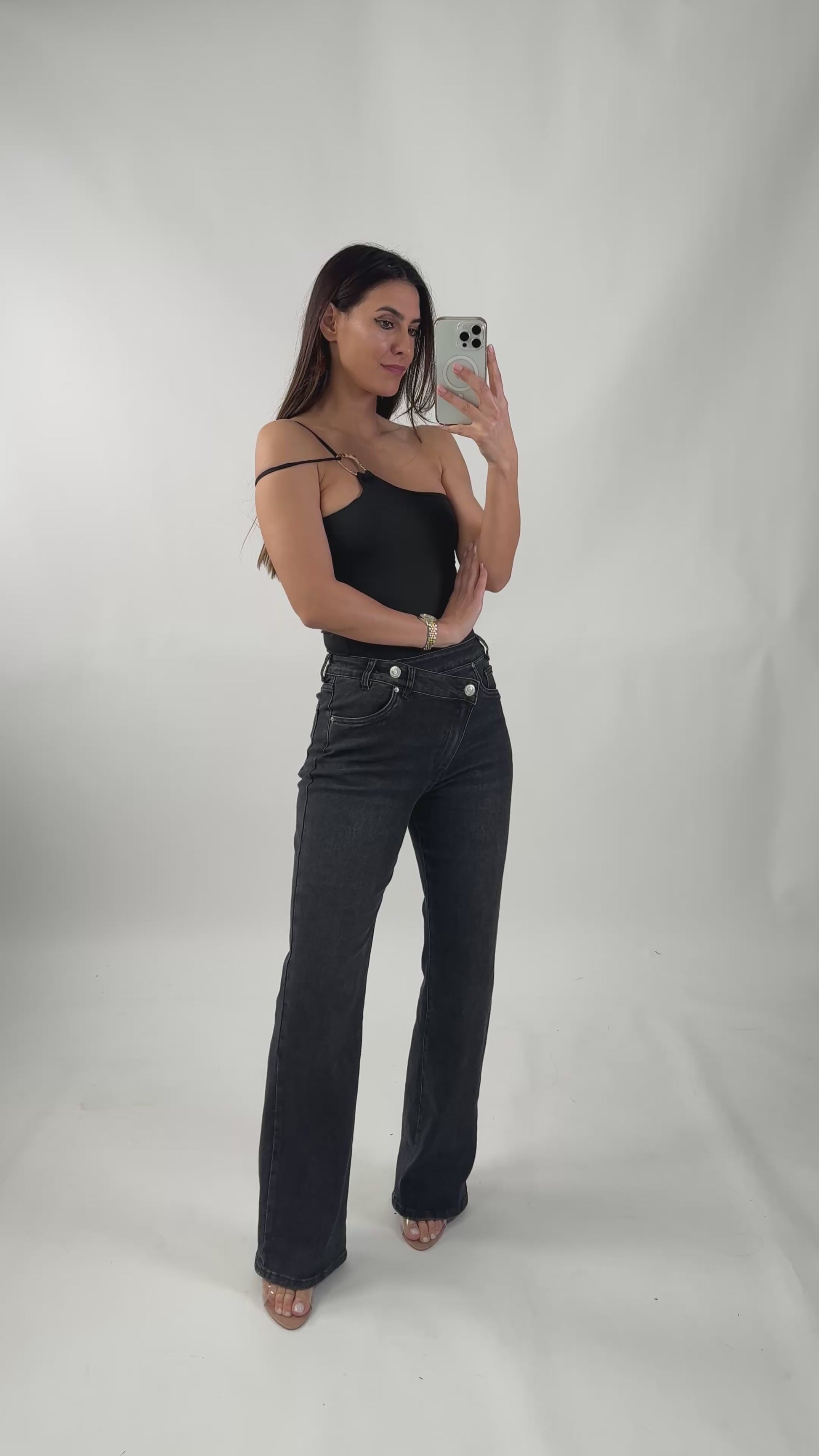 CALCAS CINTURA CRUZADA PRETO VIDEO