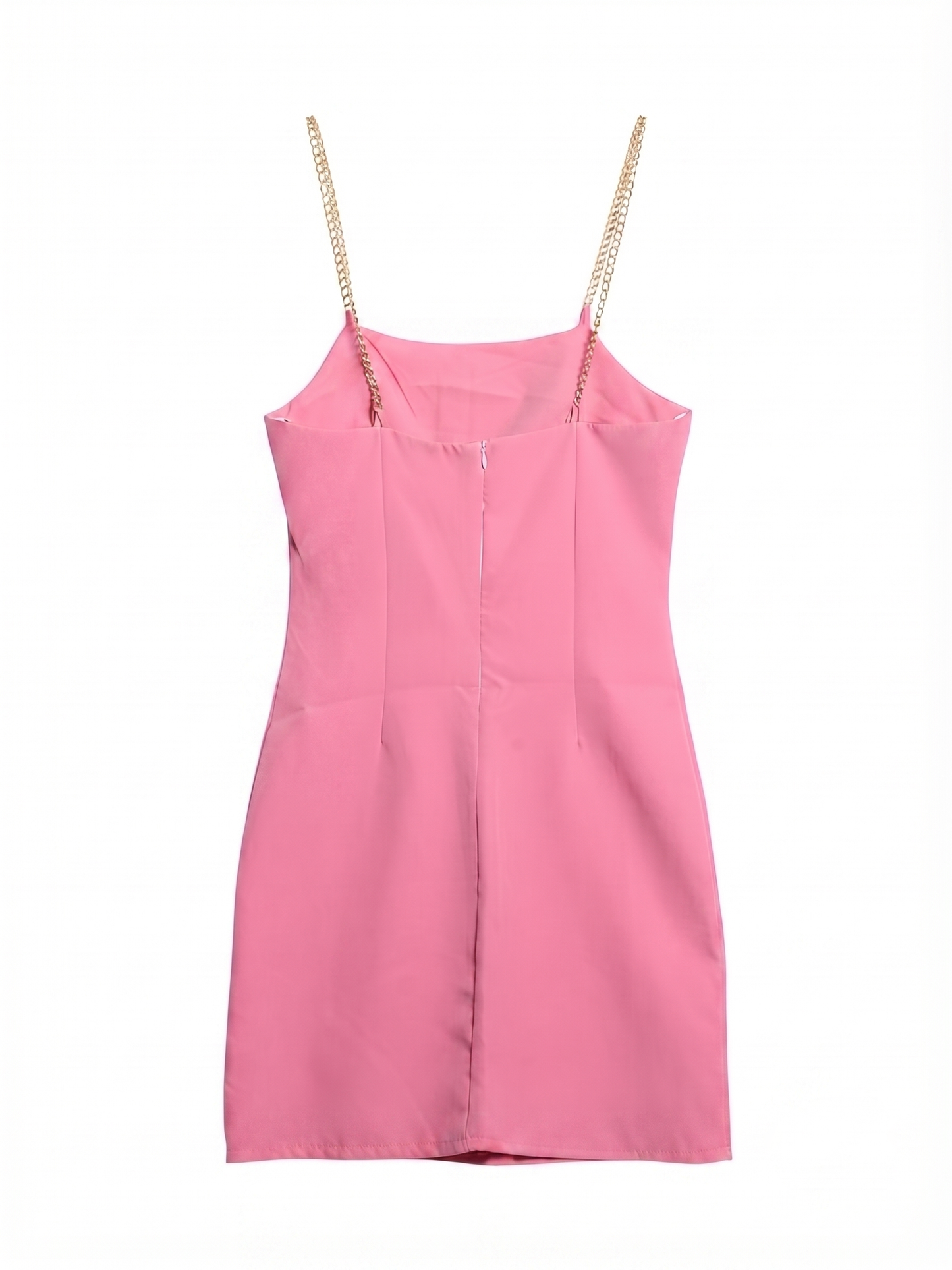 Vestido Detalhe Corrente Rosa