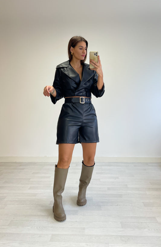 Leren korte broek