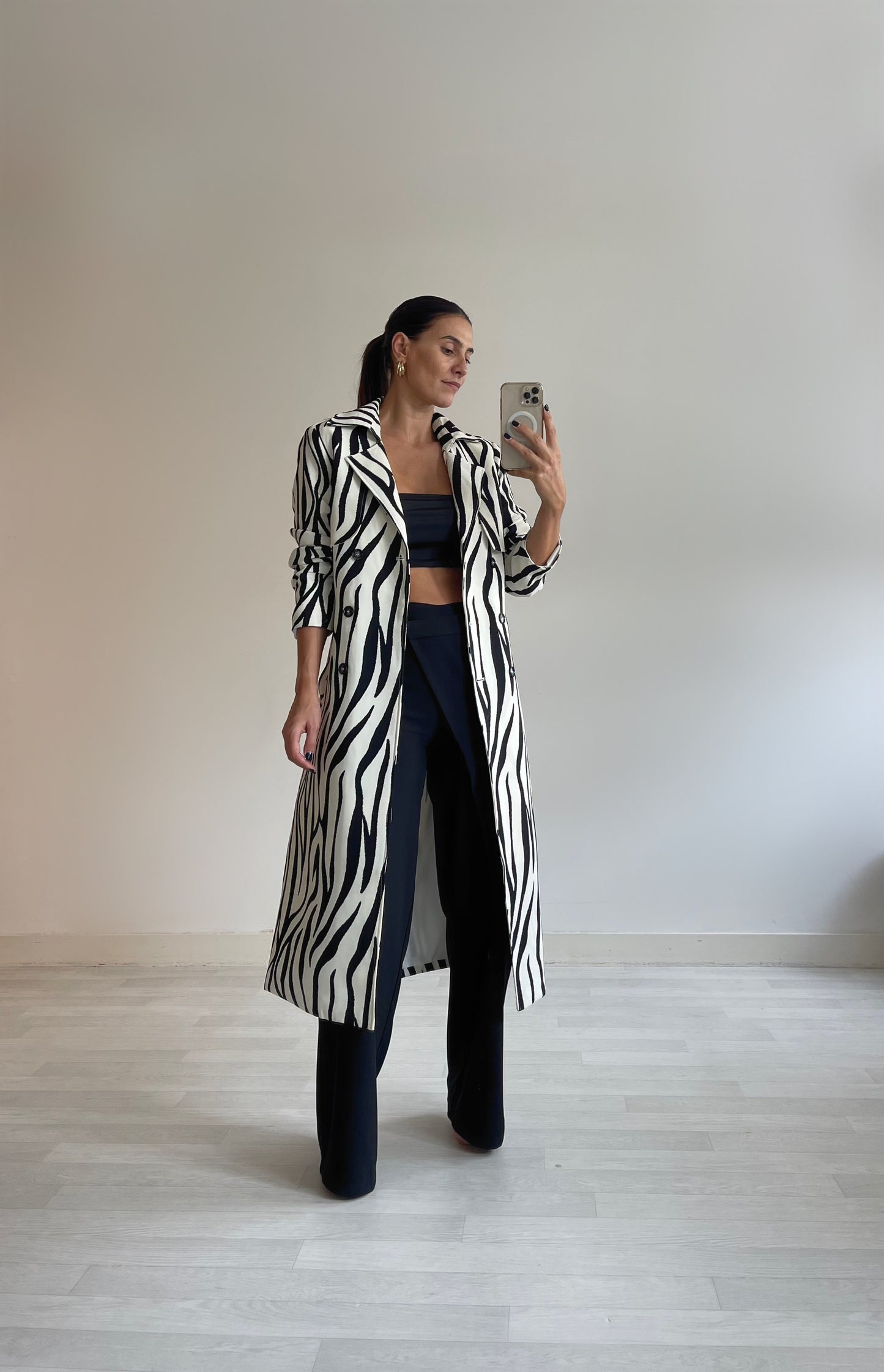 Zebra trench coat