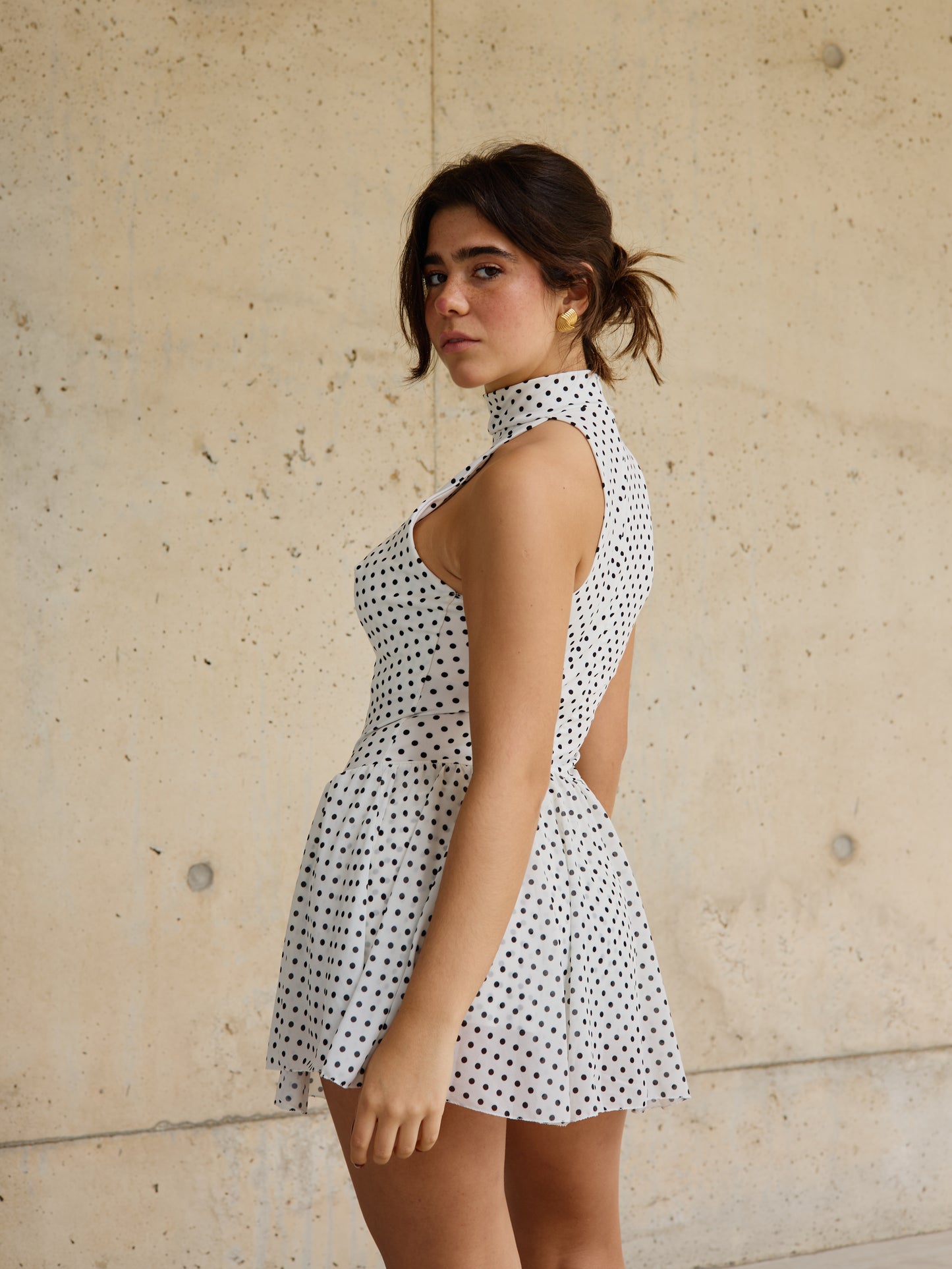 Vestido Padrão Bolas c/Forro Calção