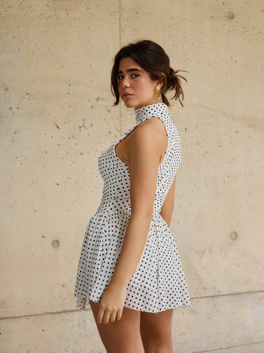 Vestido Padrão Bolas c/Forro Calção