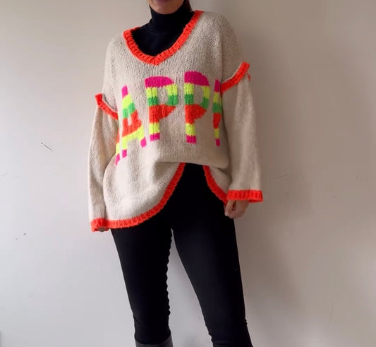 suéter feliz