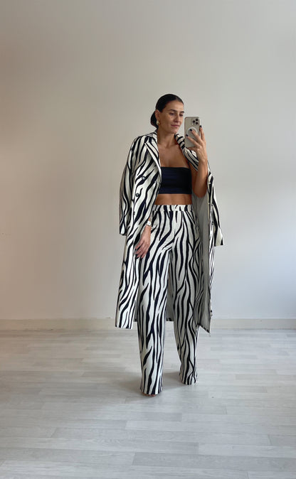 Zebra trench coat