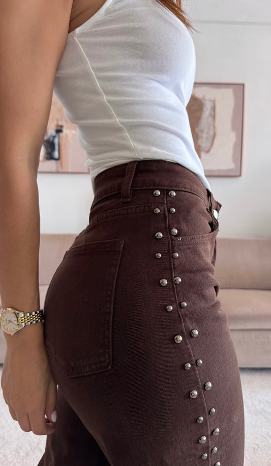 Brown Studded Trousers
