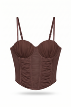 HAUT CORSET, STYLE CORSET-MARRON