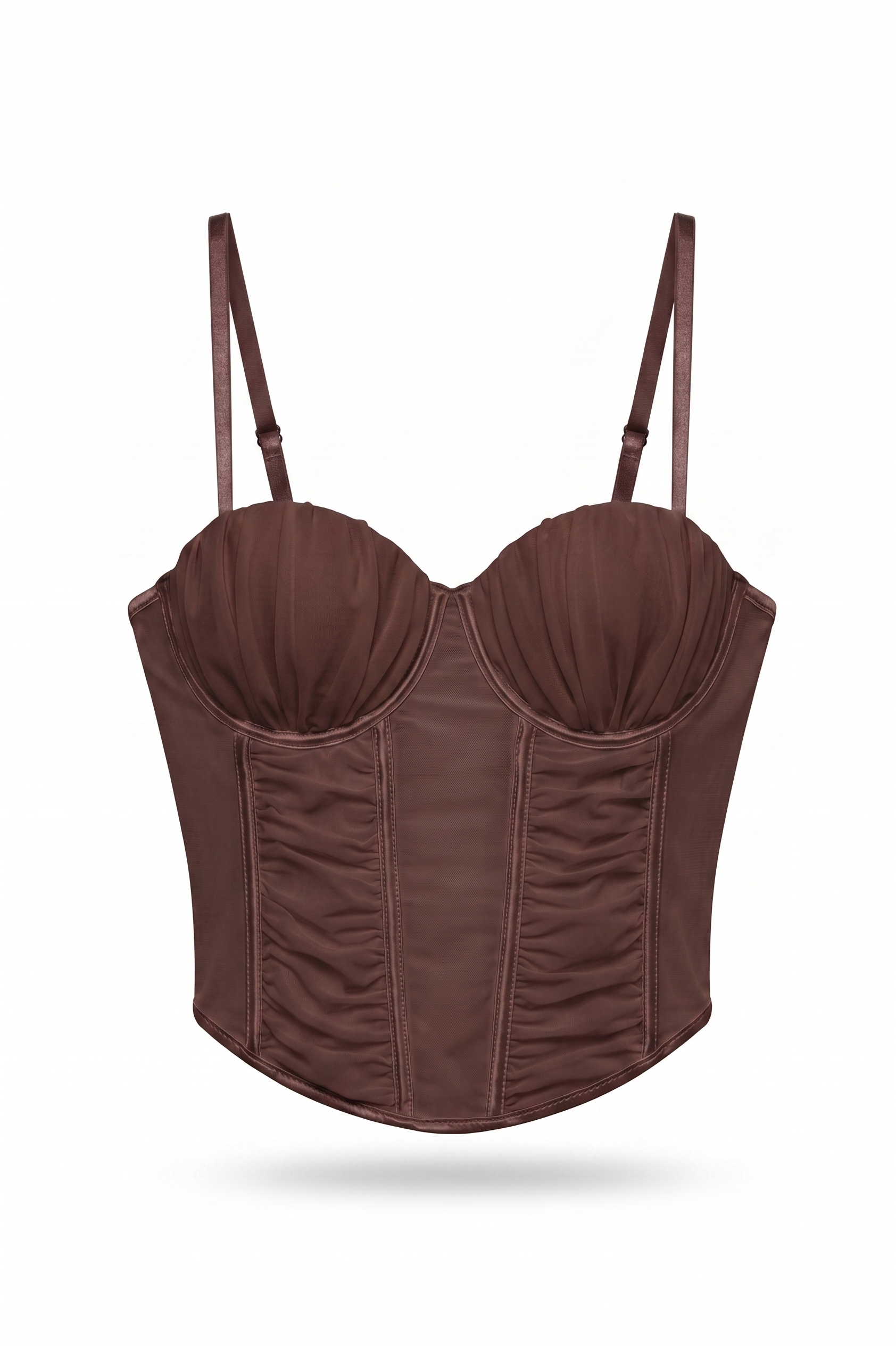 HAUT CORSET, STYLE CORSET-MARRON