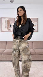 Giubbotto bomber in pizzo nero