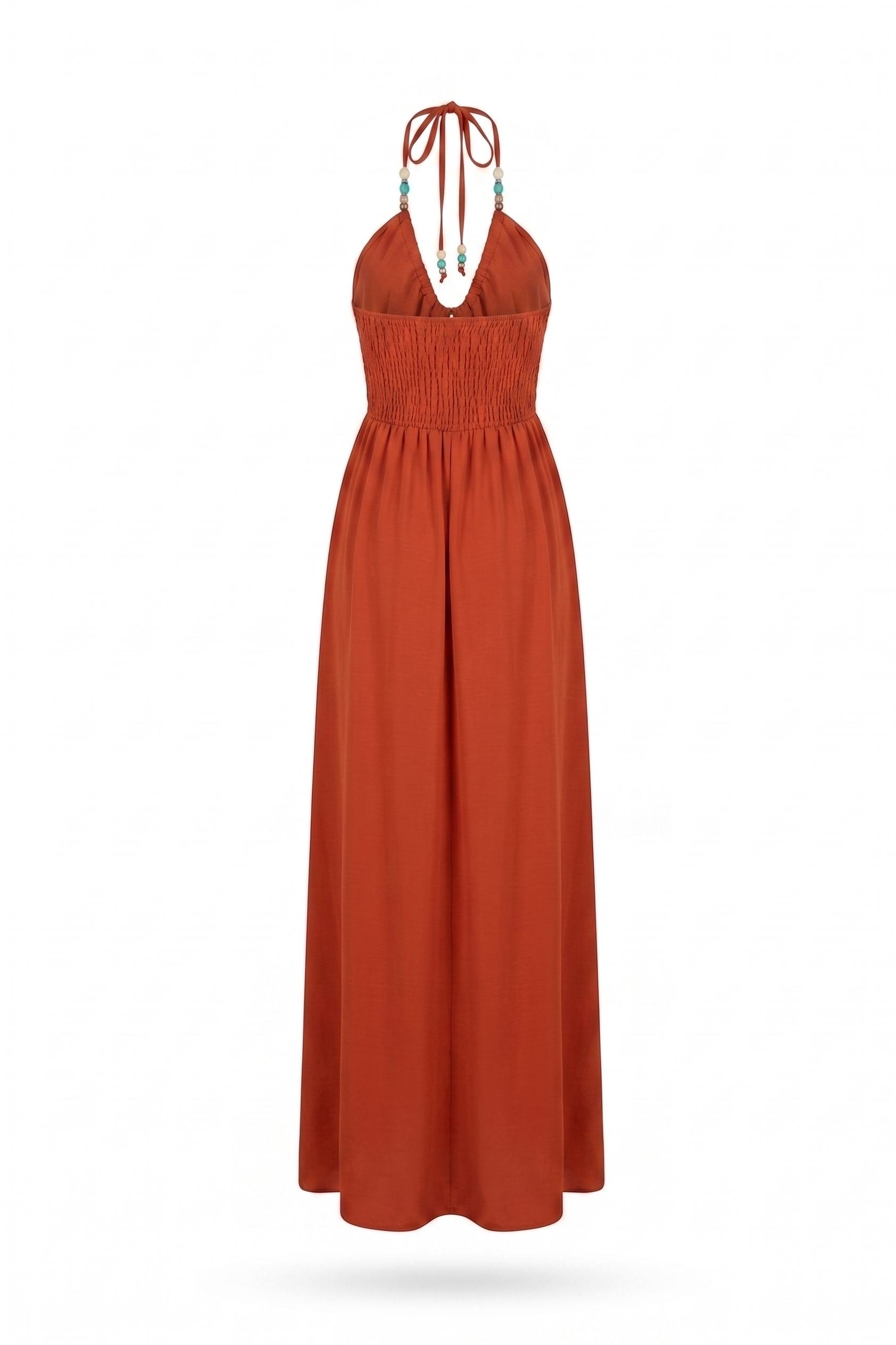 Vestido Decote Recortado Terracota