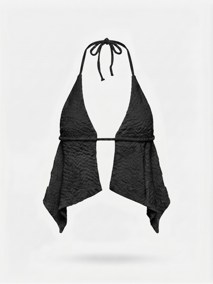 Conjunto Top Halter Open Back Preto