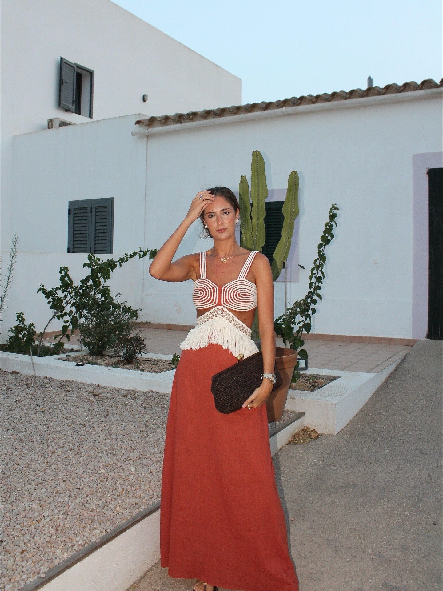 Trapani-Kleid Terrakotta