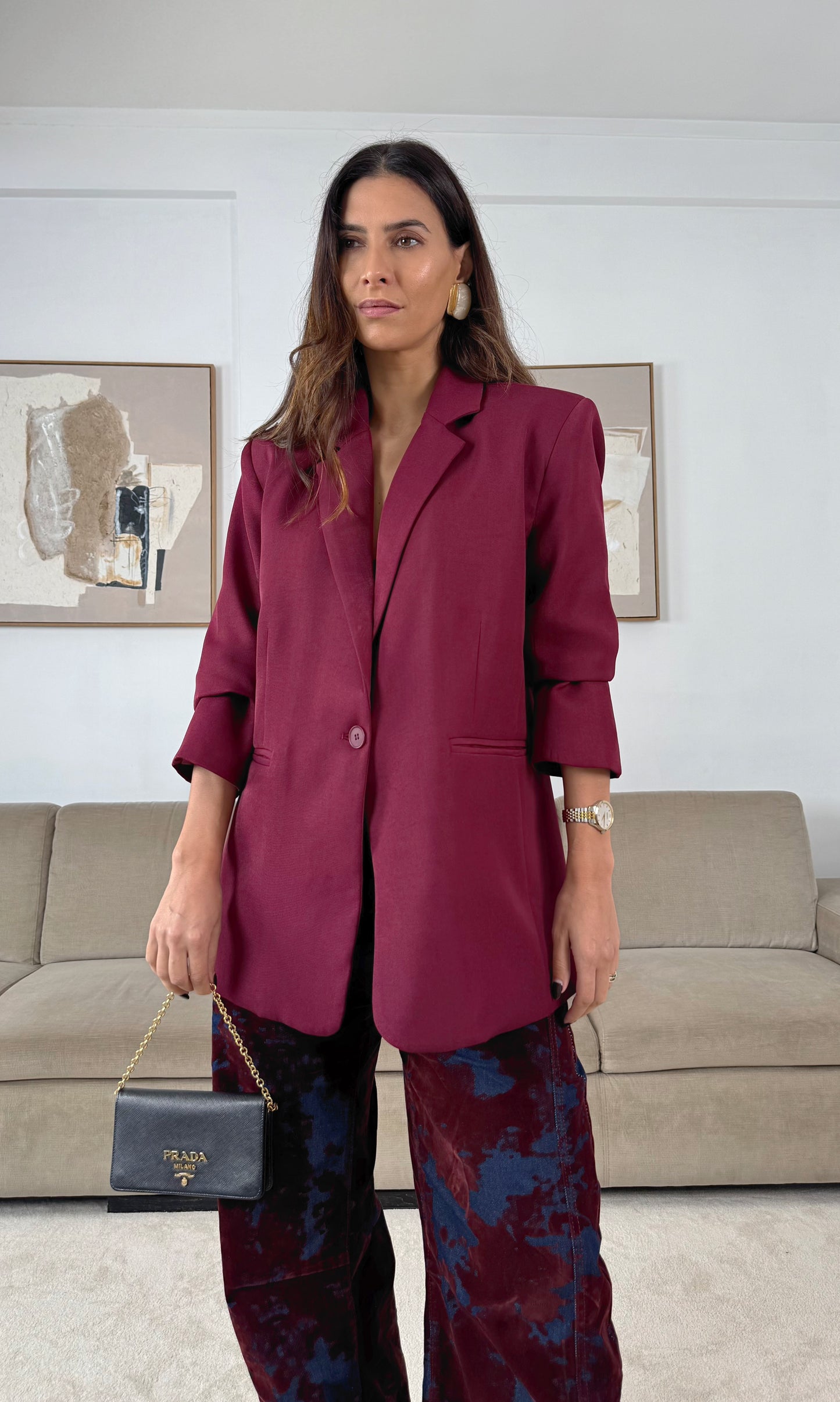 Blazer Oversize Bordeaux