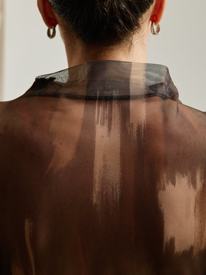 Camisola Transparência Costas Degradê