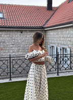 Conjunto Top e Saia Bolas