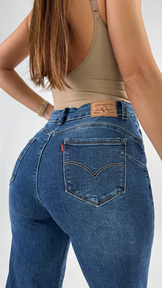 Jeans wide leg push up