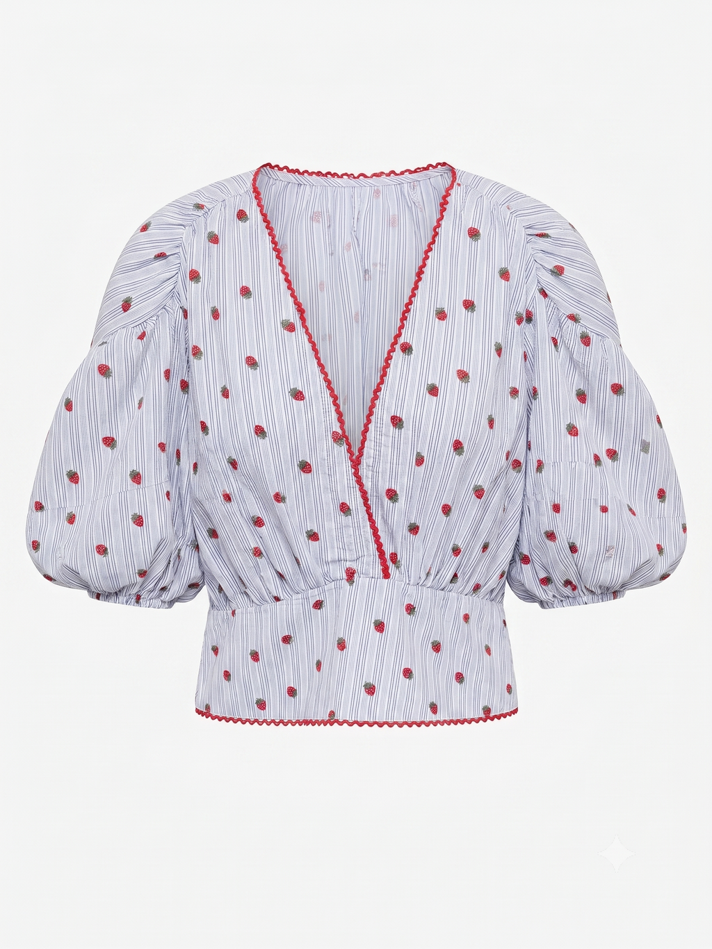 Blusa Manga Balão Morangos