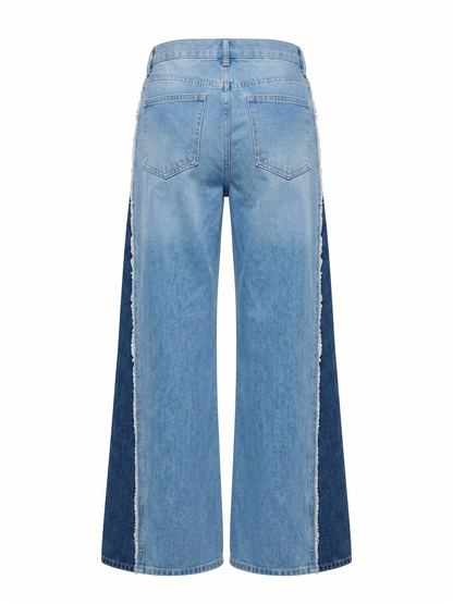 Jean à jambes larges avec détail latéral