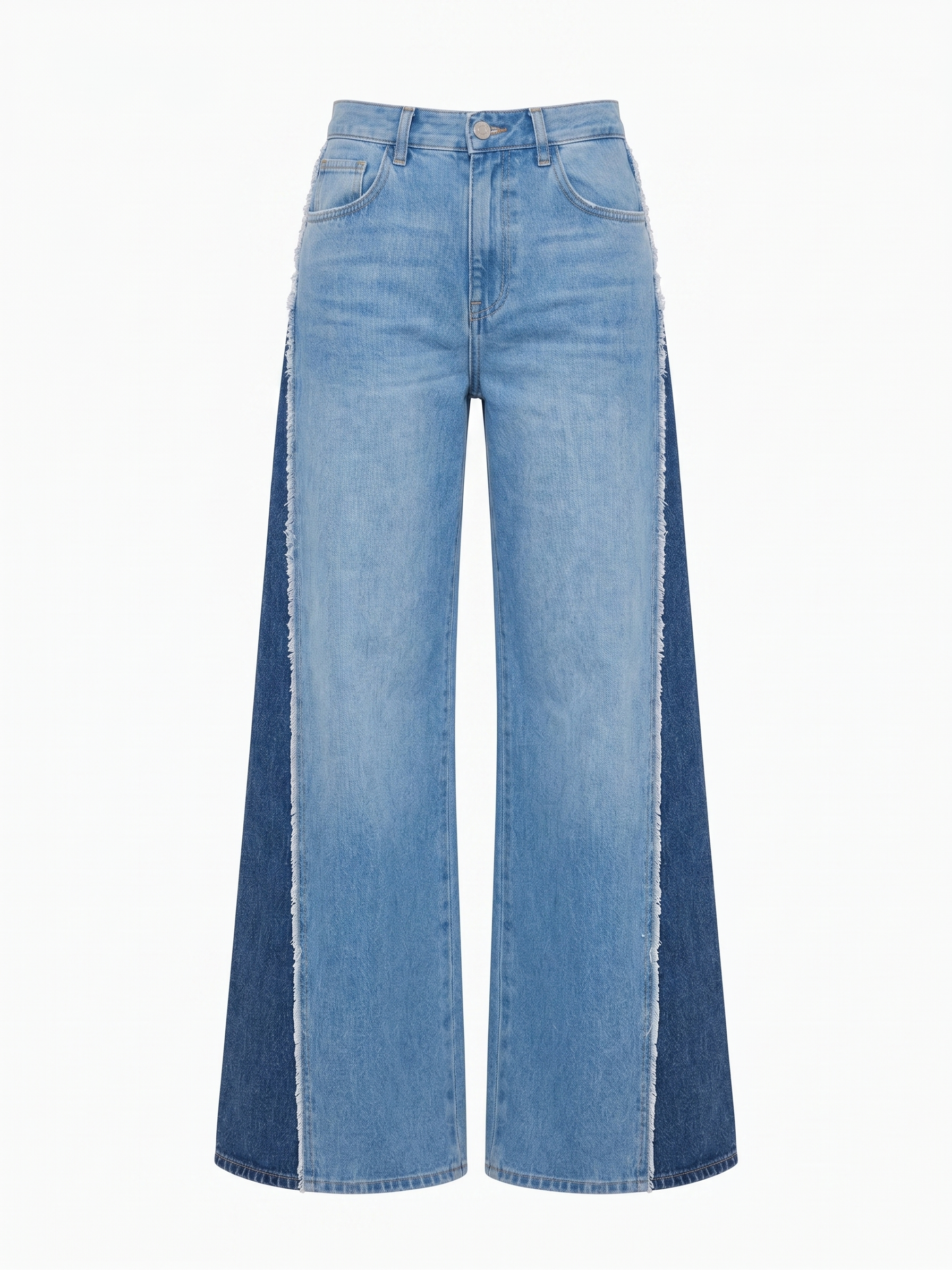 Jeans Wide Leg Detalhe Lateral