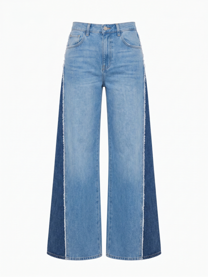 Jean à jambes larges avec détail latéral