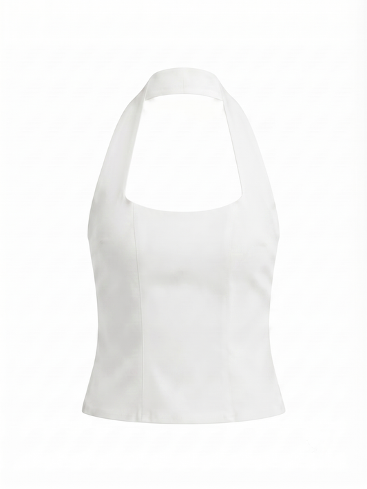 Top Corpetto con scollo all'americana