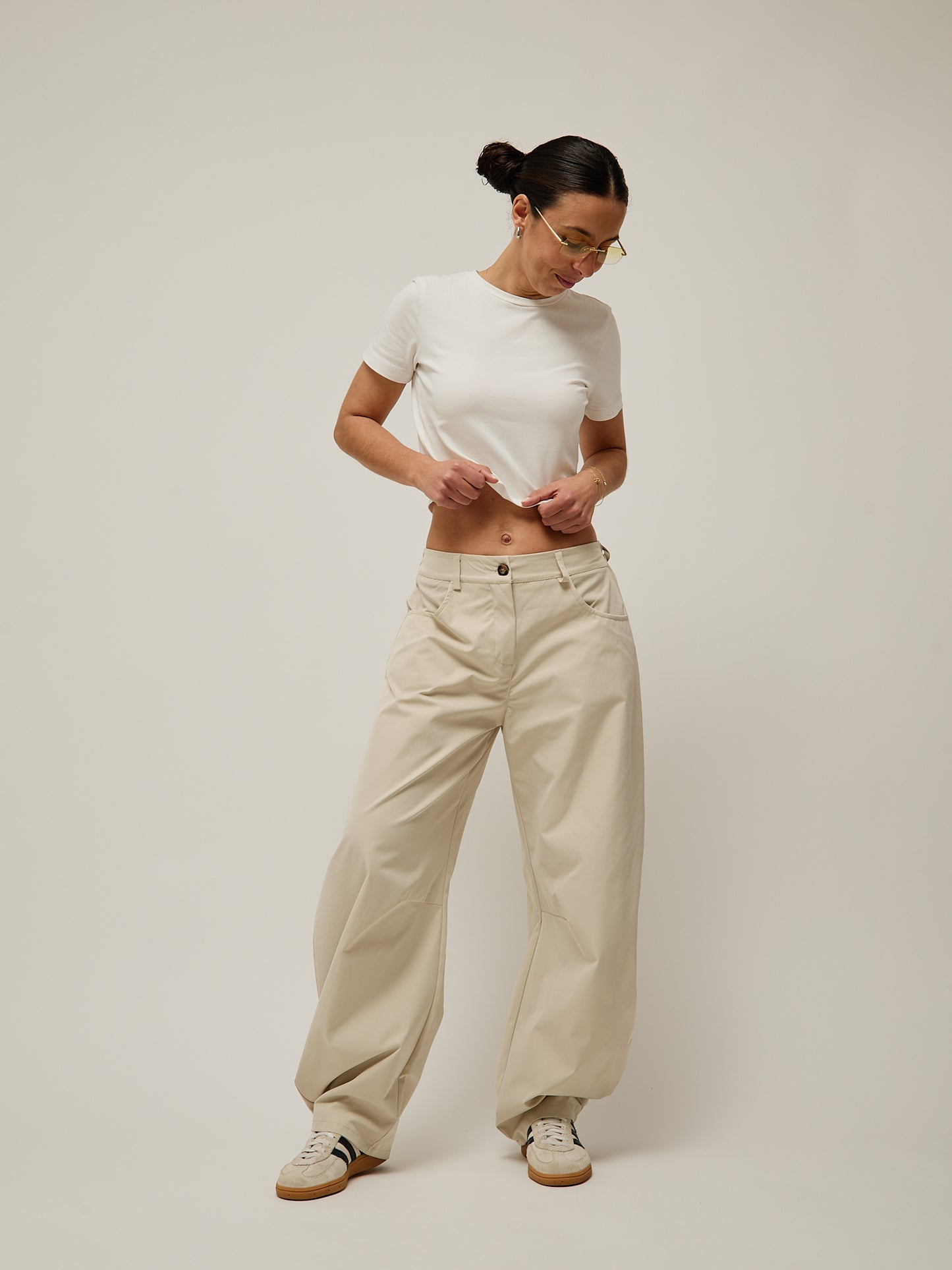 Calças Balloon Creme