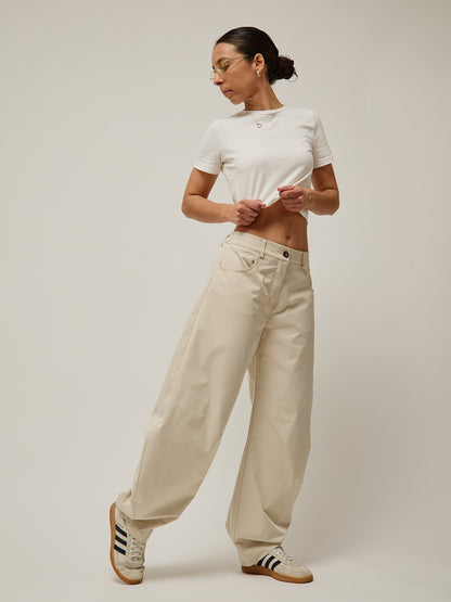 Calças Balloon Creme