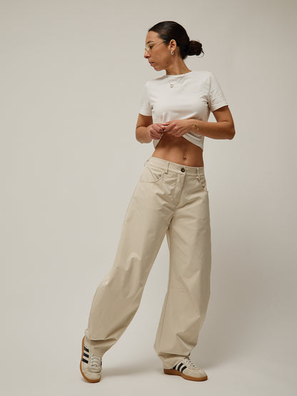 Calças Balloon Creme