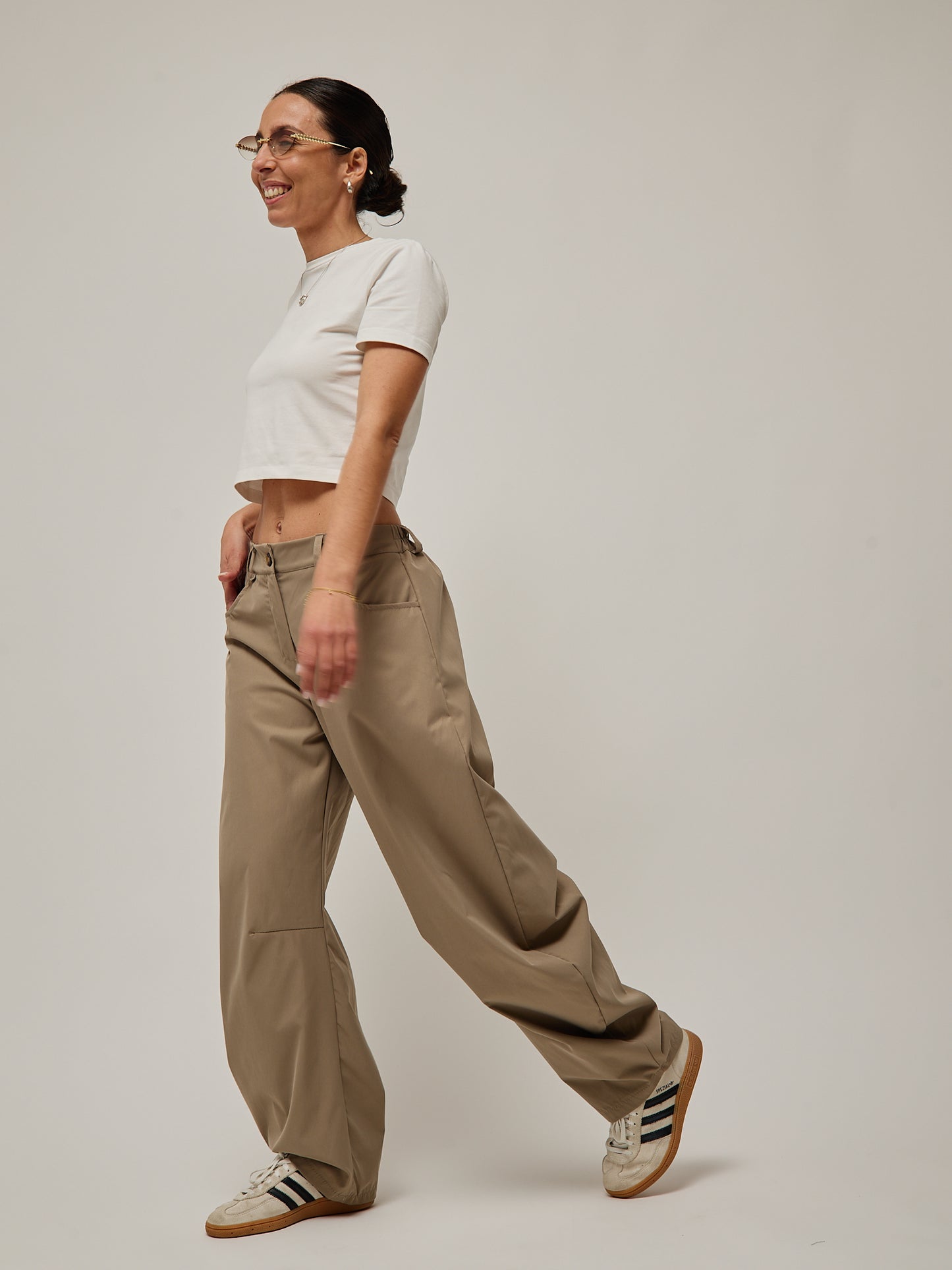 Calças Balloon Taupe