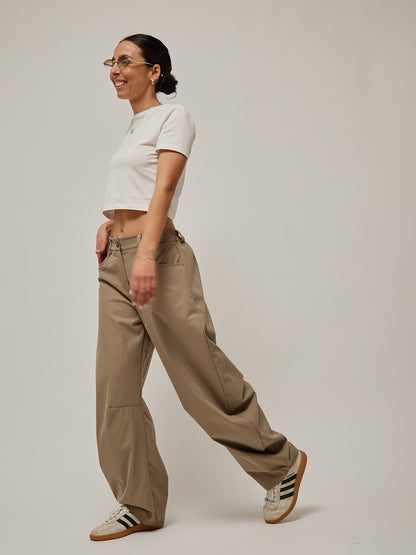 Calças Balloon Taupe