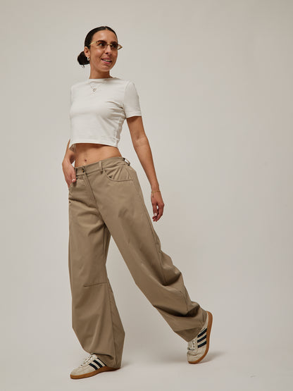 Calças Balloon Taupe